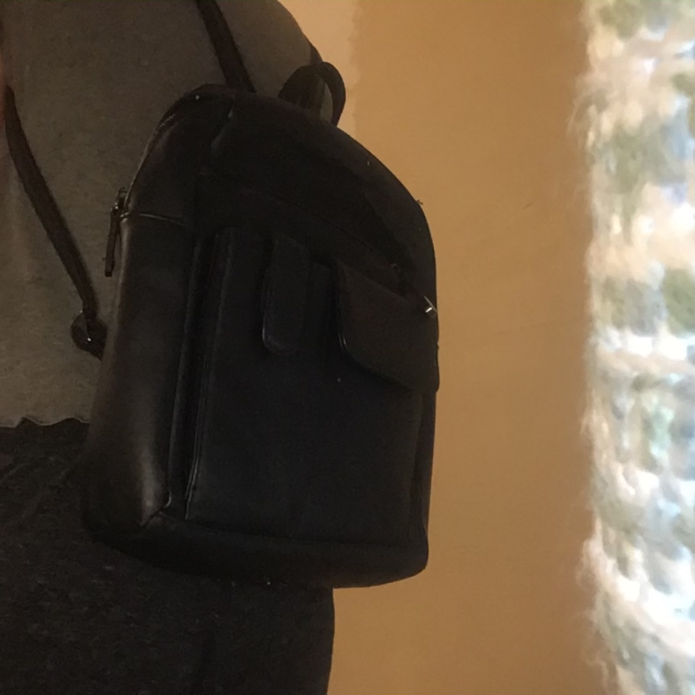 Black mini bag (zips to 1 strap) ( Cross-bag too) - Picture 3 of 4